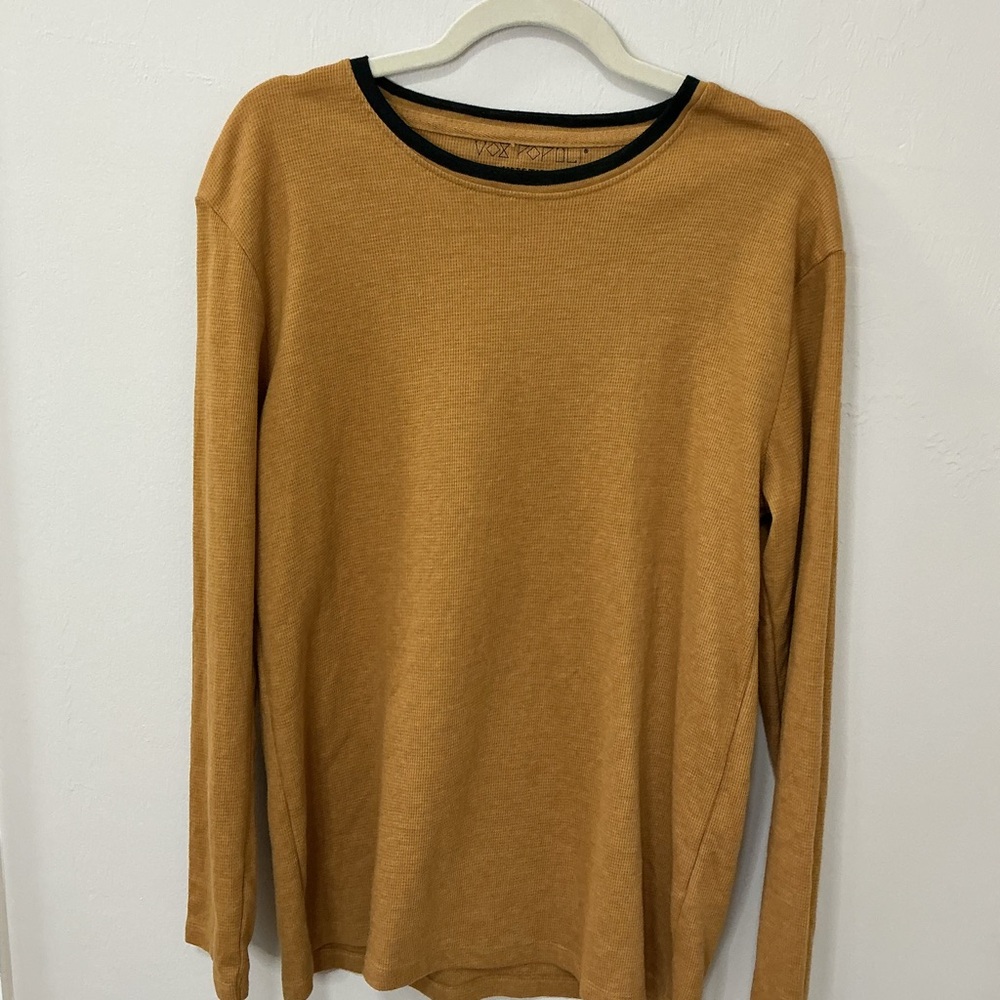 For the people Men's Tan Long Sleeve Shirt size large